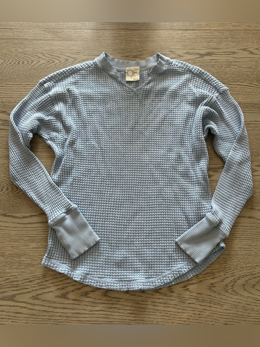 Offline by Aerie Blue Waffle Long Sleeve Top